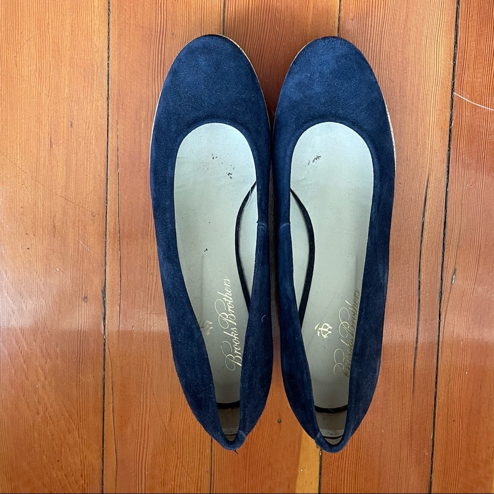 Brooks Brothers Navy Suede wedge heel